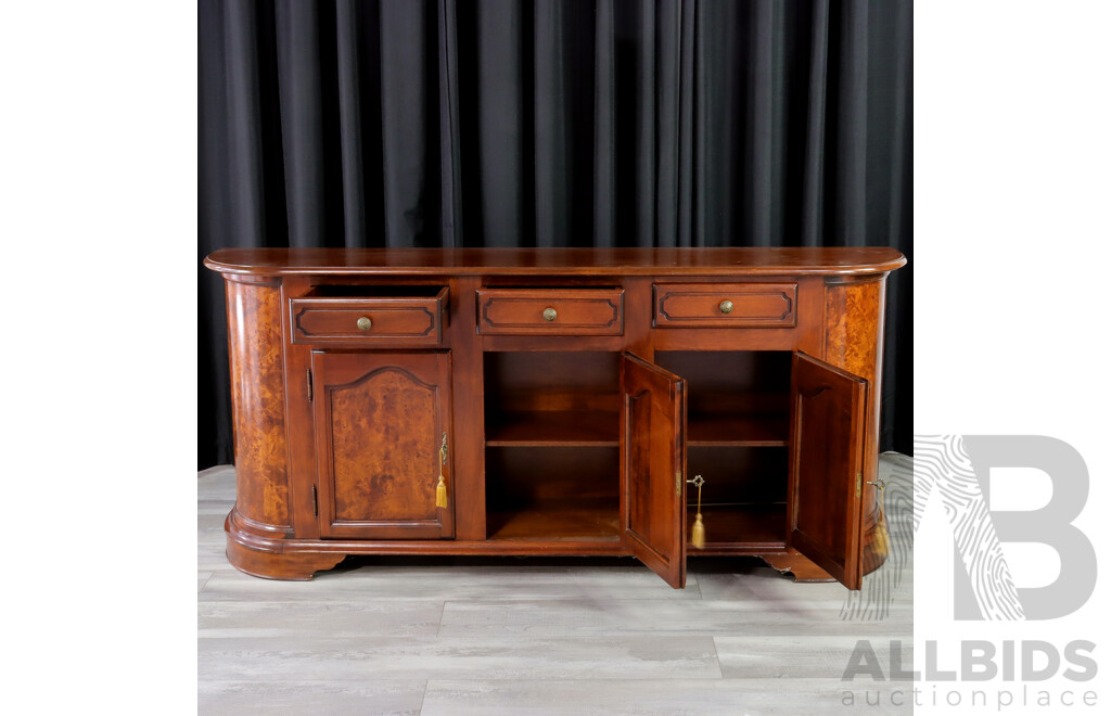 Italian Bur Finish Sideboard