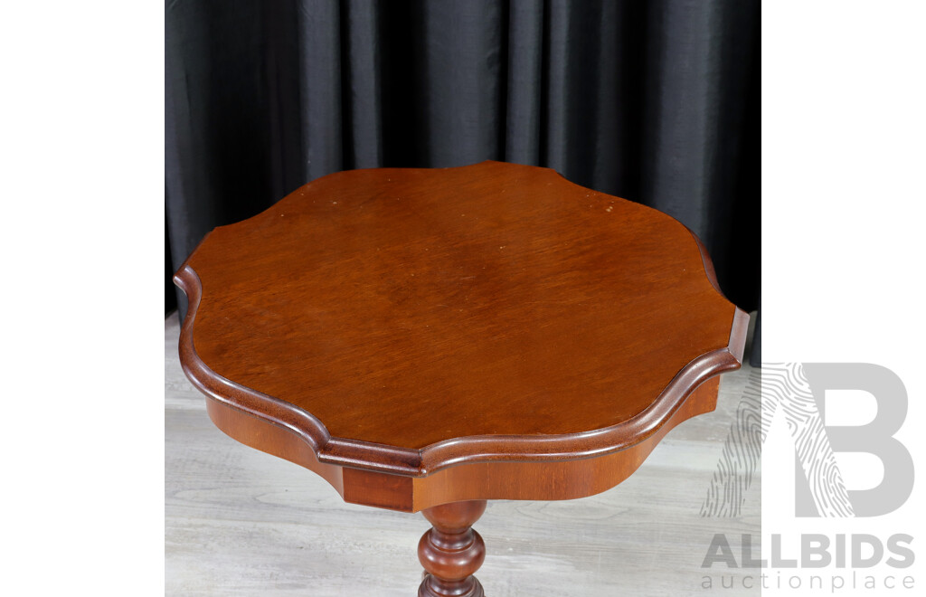 Single Pedestal Wine Table with Sheild Shaped Top