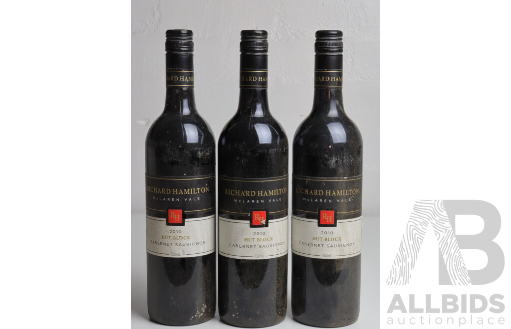 THREE Bottles Richard Hamilton Mclaren Vale Hut Block Cabernet Sauvignon, 2010