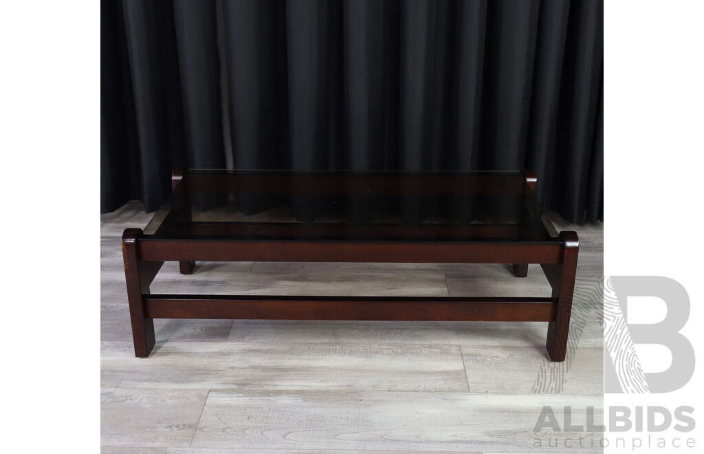 Mahogany Glass Top Coffee Table