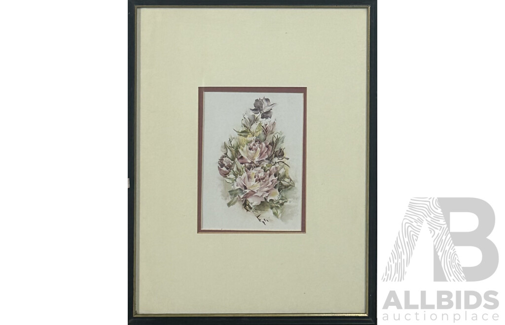 Bradford, (Date Unknown), Trio of Framed Floral Paintings, Mixed Media Watercolour and Other, 59 x 46 cm (largest Frame) (3)