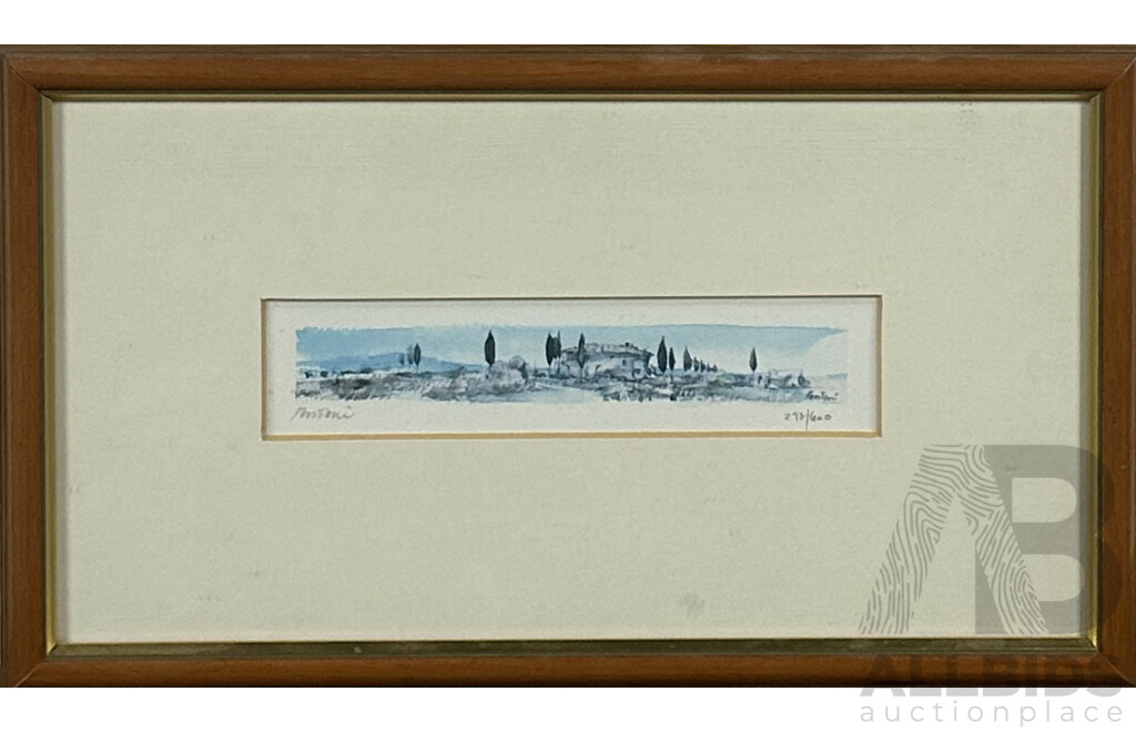 Artists Unknown, (20th Century, Italian), Riflessi/Reflections (Venezia) & Toscana, Hand Coloured Etching & Print of Original Watercolour, 22 x 37 cm (largest frame) (2)