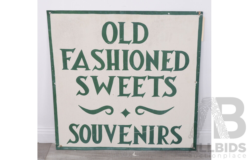 Vintage Tin 'Old Fashioned Sweets' Sign