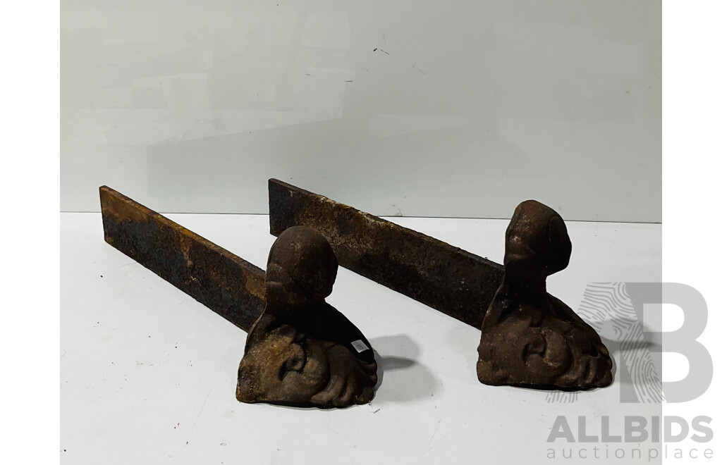 Pair of Cast Iron Fire Dogs