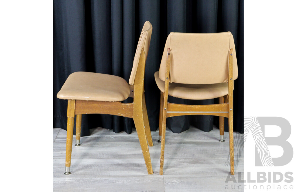Set of Four Retro Vinyl Upholstered Dining Chairs by CRO