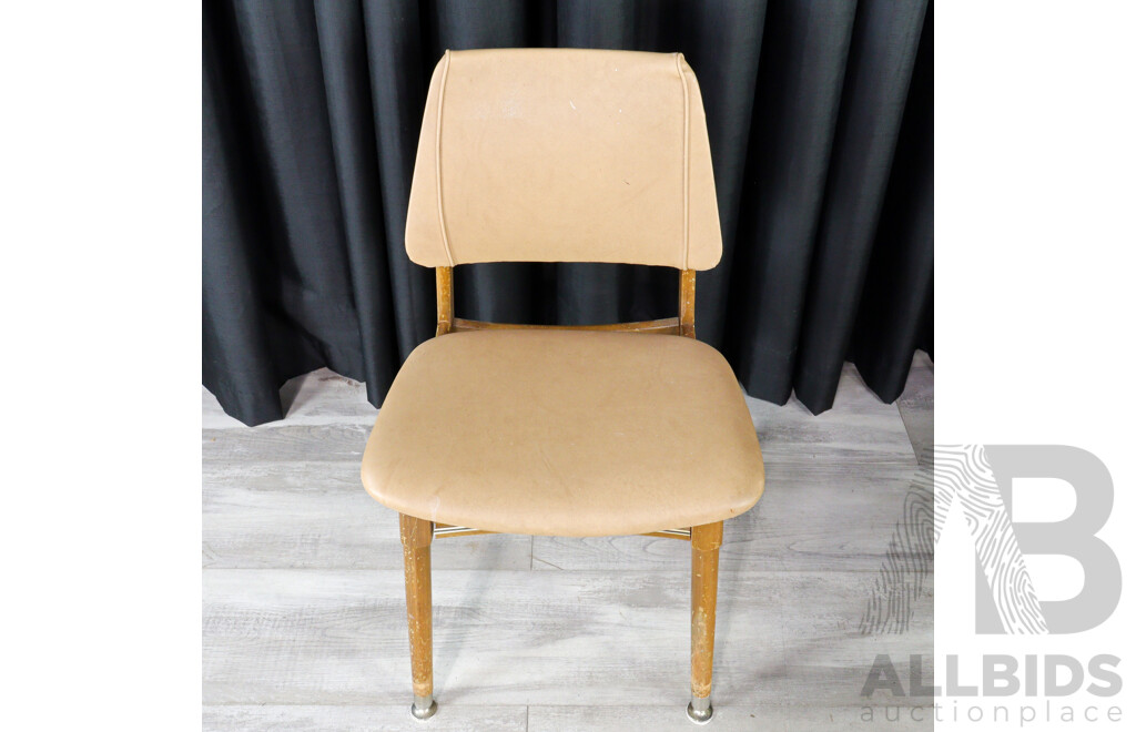 Set of Four Retro Vinyl Upholstered Dining Chairs by CRO