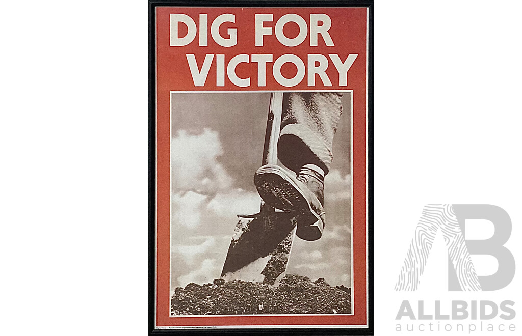 Framed Poster, 'Dig for Victory', Reproduced From the Original Held by the Imperial War Museum, 77 x 53 cm (frame)