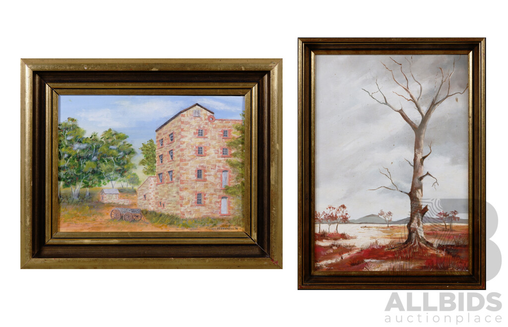 Frank Richard Oil Painting, Old Brewery, Melrose, South Australia 1976 Together with Another Painting (2)