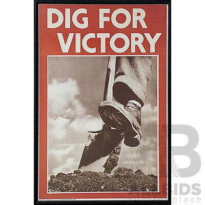 Framed Poster, 'Dig for Victory', Reproduced From the Original Held by the Imperial War Museum, 77 x 53 cm (frame)