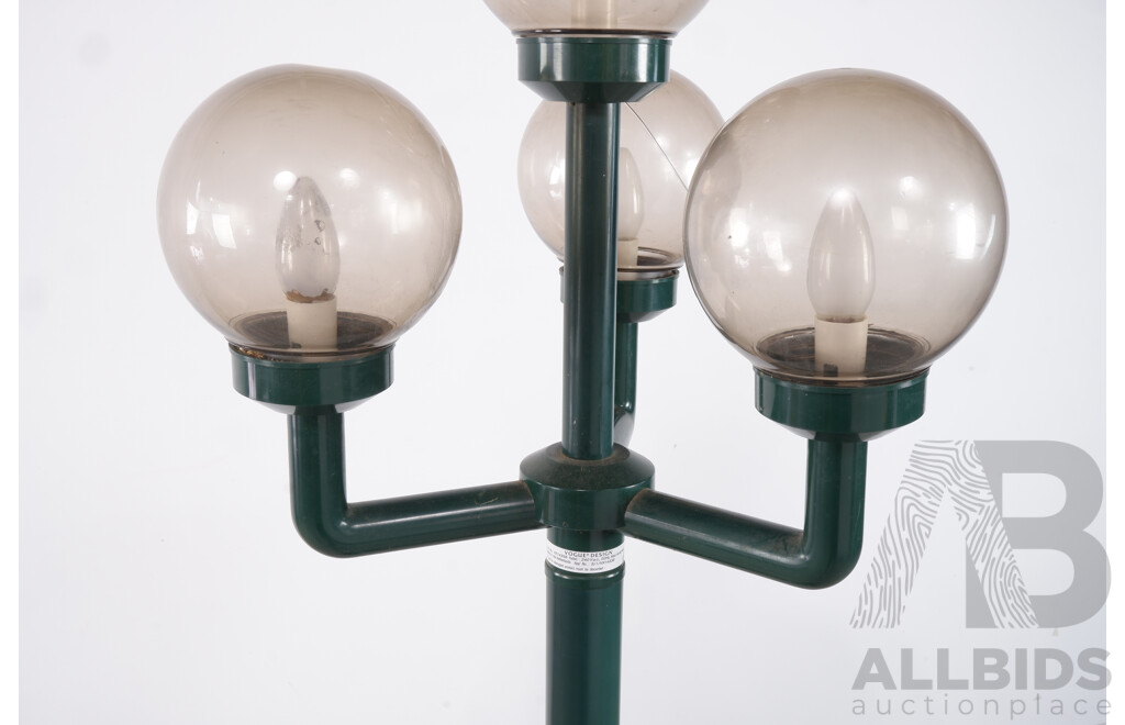Green Plastic Floor Lamp with Four Shades