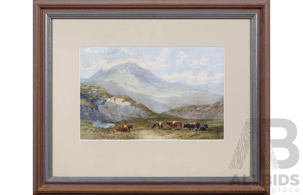 Copley Fielding (1787-1855, British), Untitled (Cattle in the Highlands), Watercolour