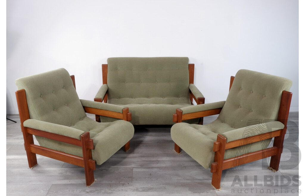 Vintage Post and Rail Style Three Piece Lounge Suite
