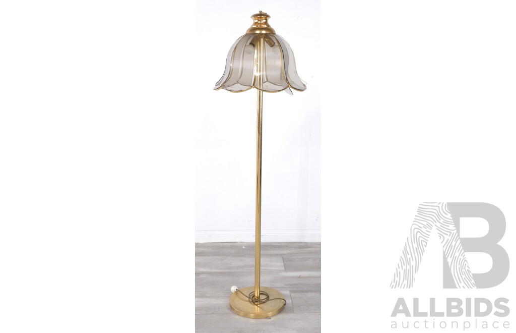 Brass and Glass Floor Lamp