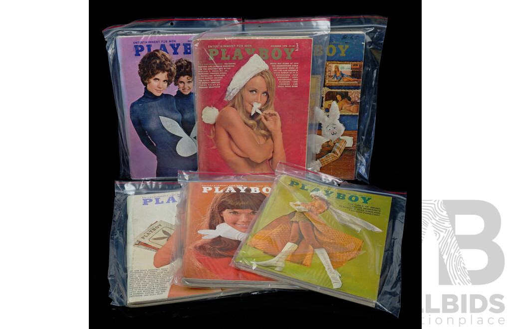 Collection Six  Vintage 1970 American Playboy Magazines