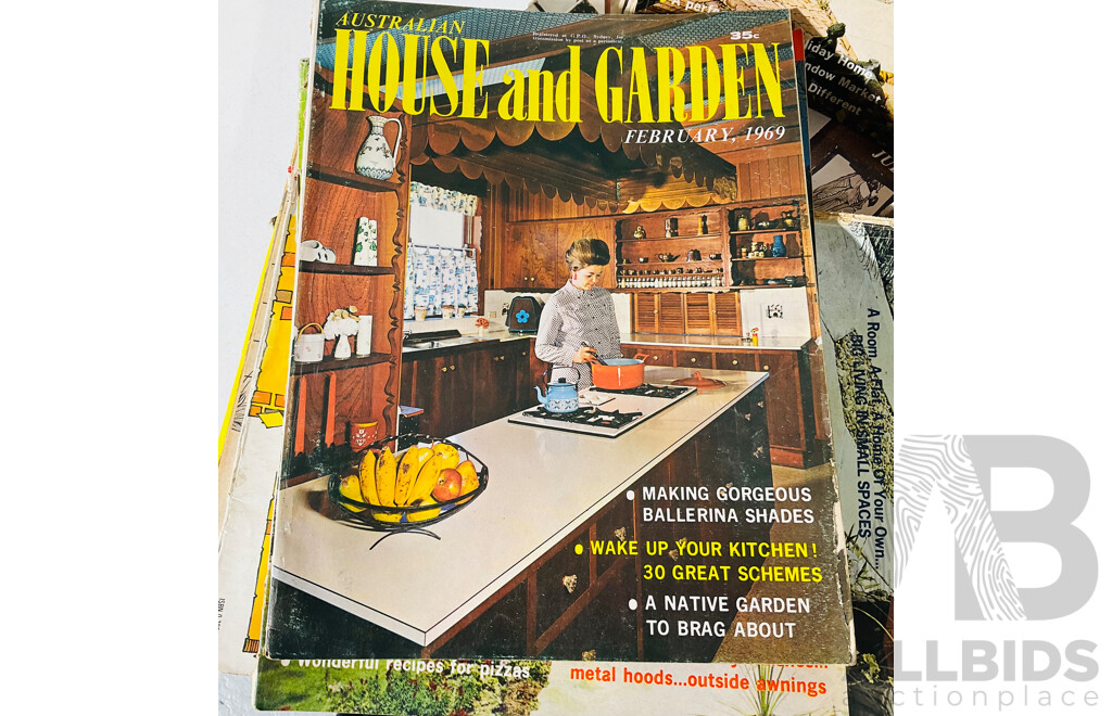 Large Quantity of Vintage Original Australian House and Garden Magazines From the 1960s and 1970s