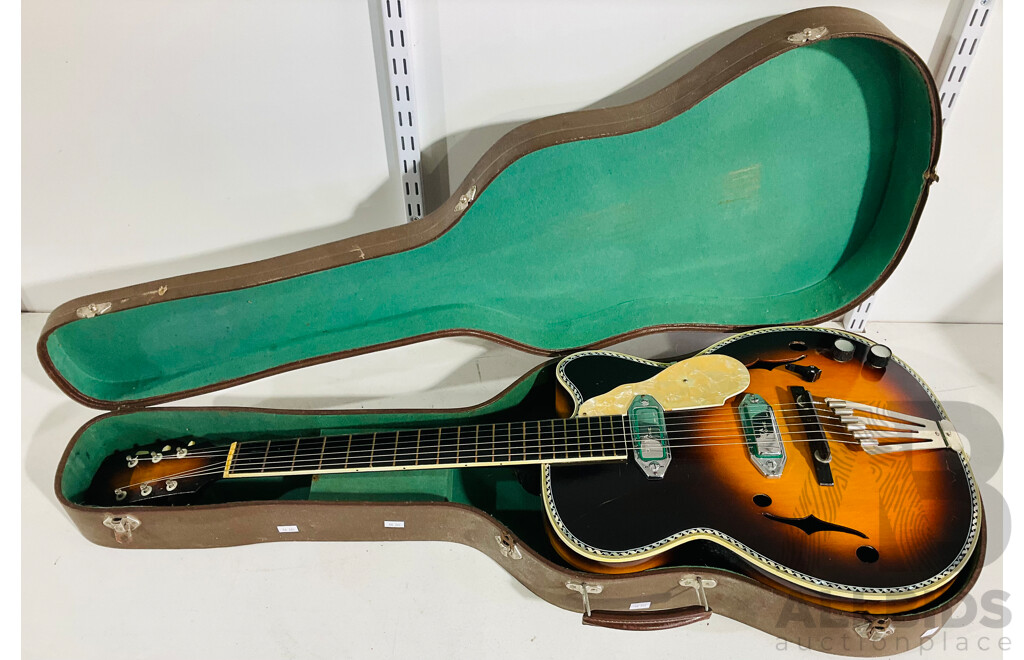 Vintage Japanese Made Guyatone Acoustic Guitar in Original Case