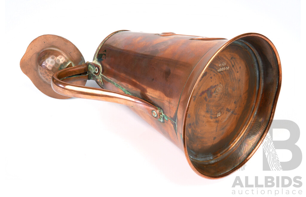 Antique Art Nouveau Joseph Sankey & Sons Copper Lidded Tankard, Size 2 Pint
