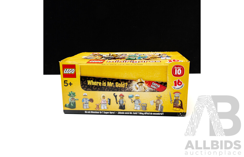 Vintage Retired Lego Mini Figures Series 10, Quantity 60 Sealed Minifigs in Sealed Box, Sealed New in Box, MR GOLD SERIES