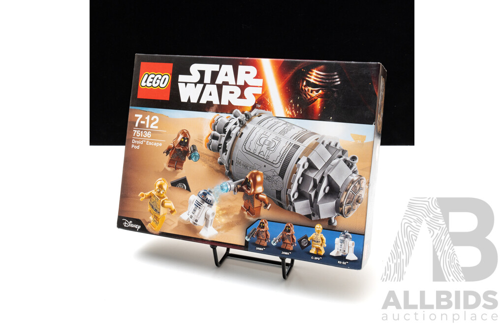 Lego Retired Set, Brand New Sealed Star Wars Droid Escape Pod 75136