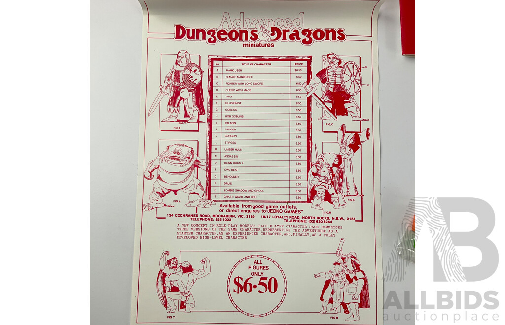 1980’s Boxed TSR Dungeons & Dragons Fantasy Role Playing Game, Australian Edition