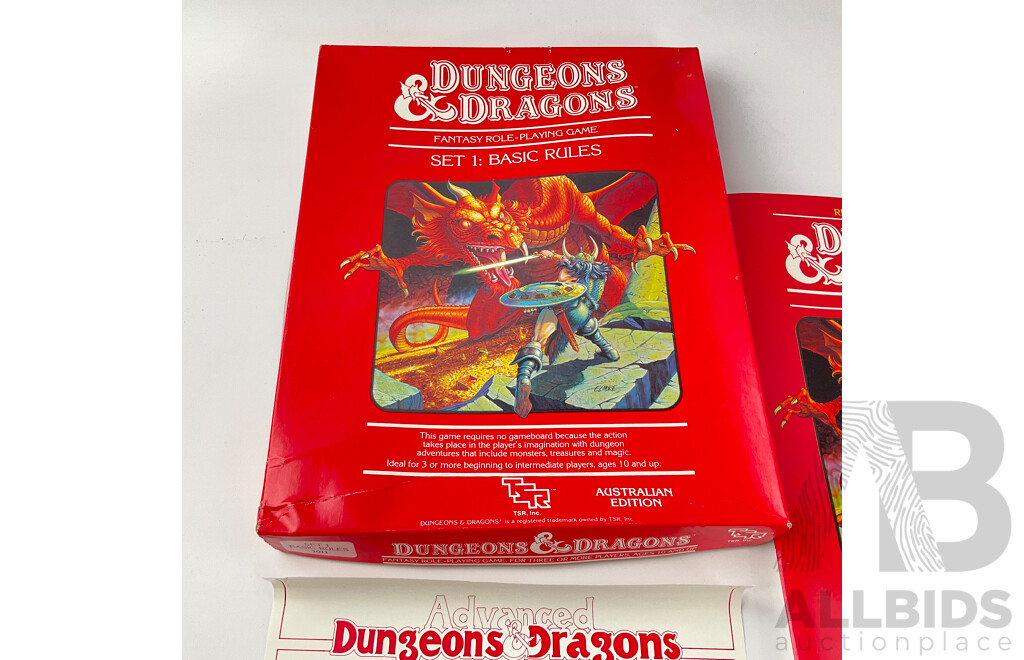 1980’s Boxed TSR Dungeons & Dragons Fantasy Role Playing Game, Australian Edition