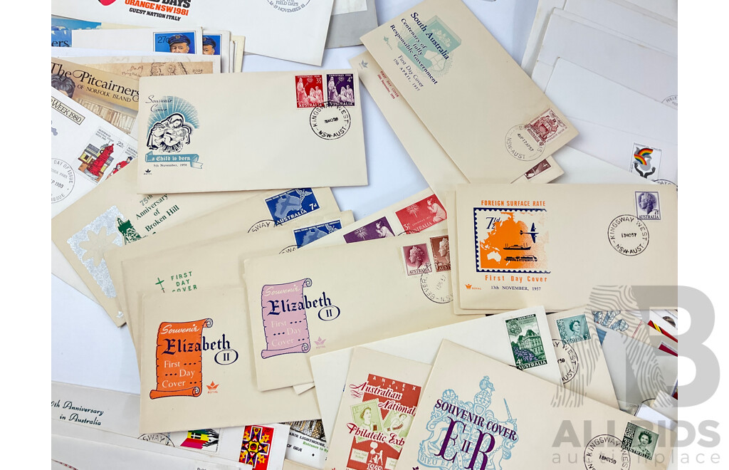 Collection of Australian First Day Covers, Examples Spanning 1954 to 2017, Including 1954 Telegraph Centenary, 1962 QE2 Two Penny New Design and More