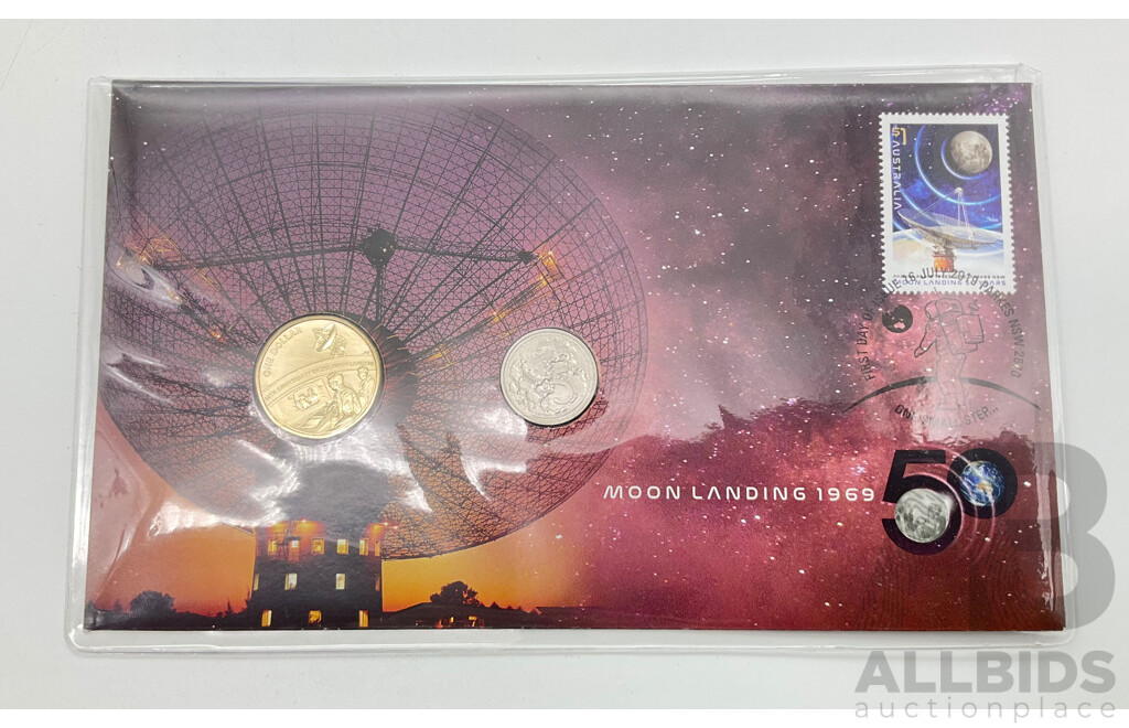 Australian Postal and Numismatic Cover 2019 Moon Landing - 50 Years
