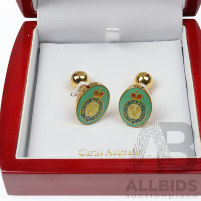 Govenor of Victoria Cufflinks by Curtis Australia, as New in Presentation Box - Collectible