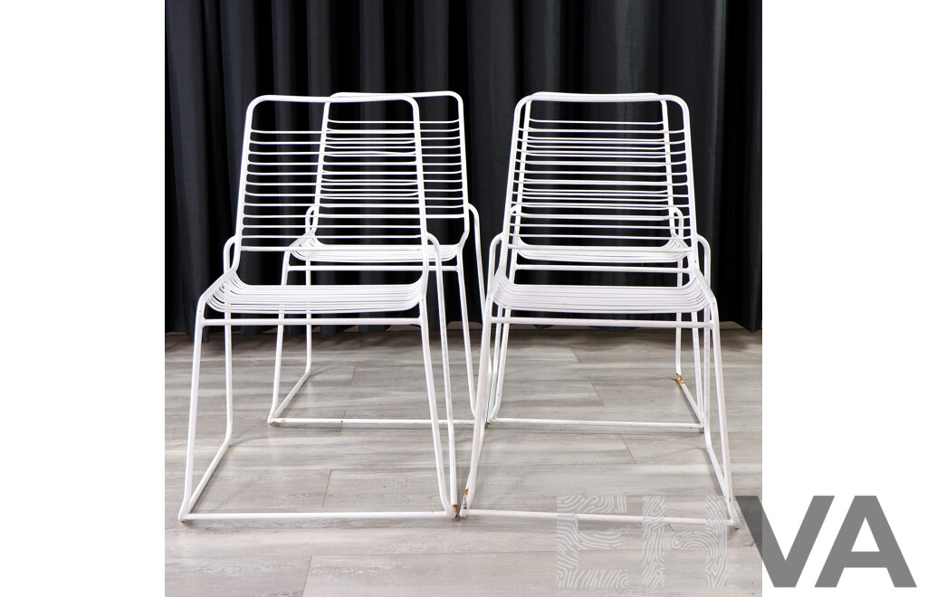 Set of Four Metal Framed Outdoor Chairs