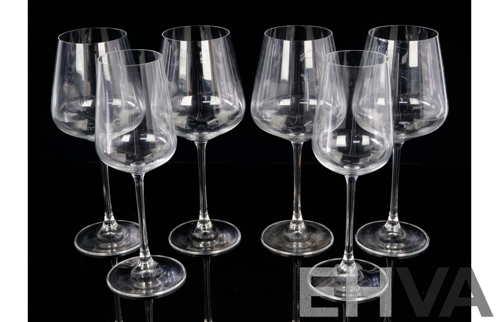 Set Four Spiegelau Red Wine Glasses Along with Two Smaller Examples