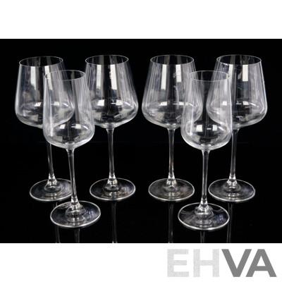 Set Four Spiegelau Red Wine Glasses Along with Two Smaller Examples