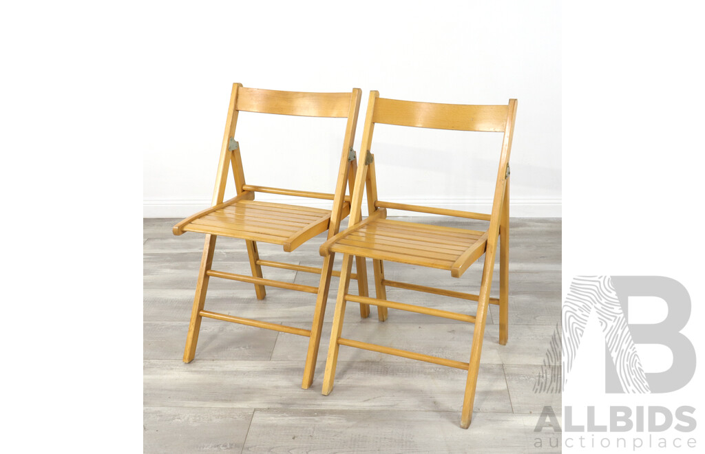 Pair of Timber Folding Chairs