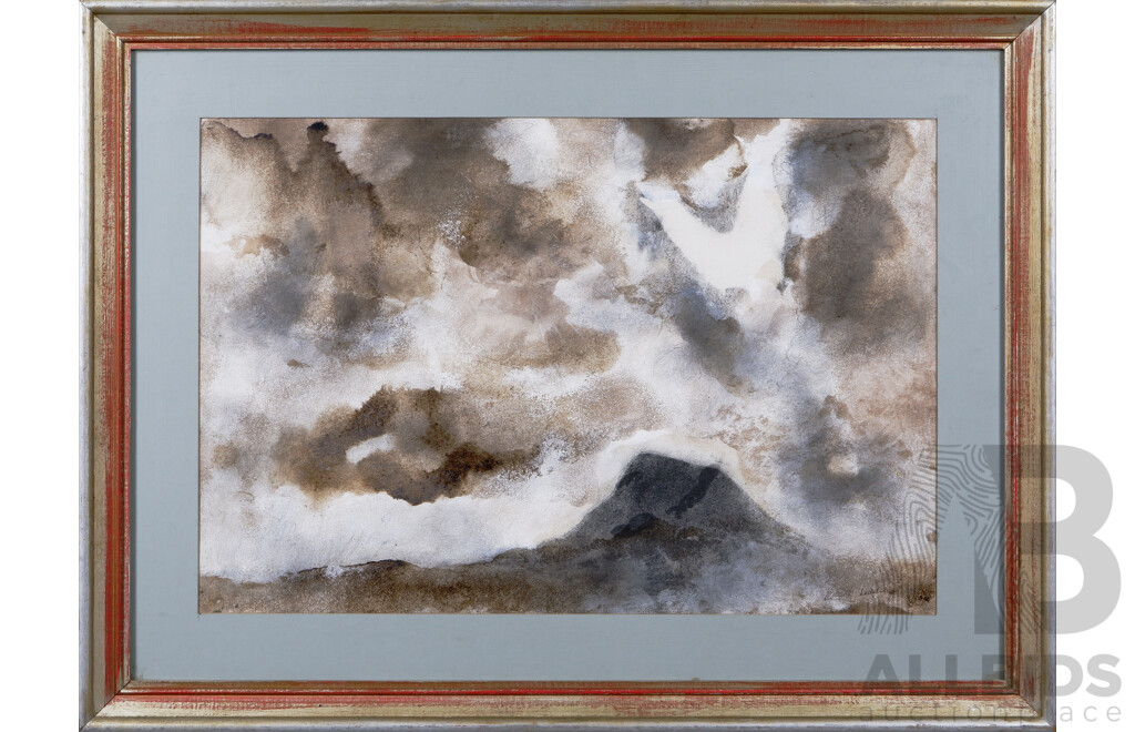 Robert S. Liddicoat, (20th Century, Australian, 1936-2013), Clouds Over Kembla Mt, 1978, Mixed Media