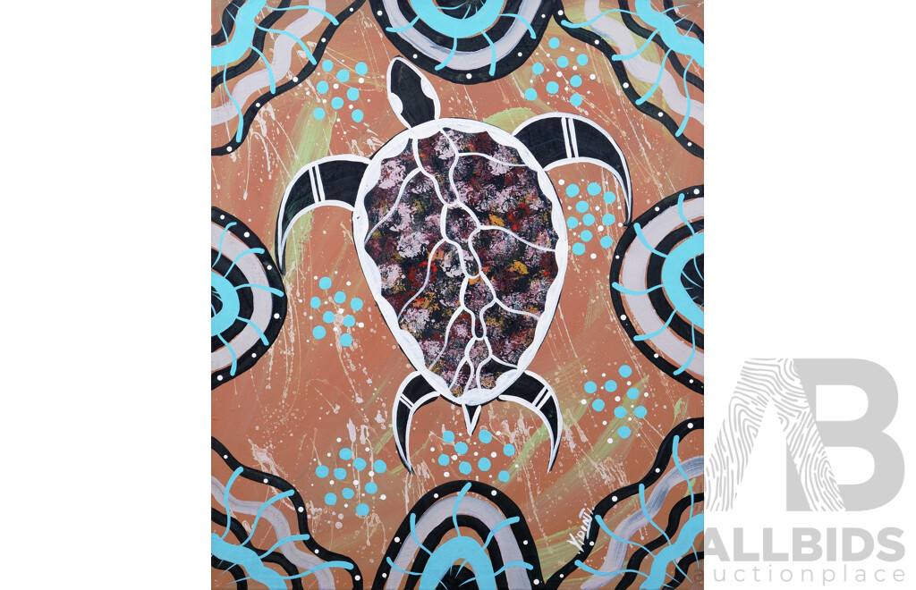 Greg Joseph (Yidinji), (20th Century, Indigenous-Australian), Sea Turtle, Acrylic on Canvas