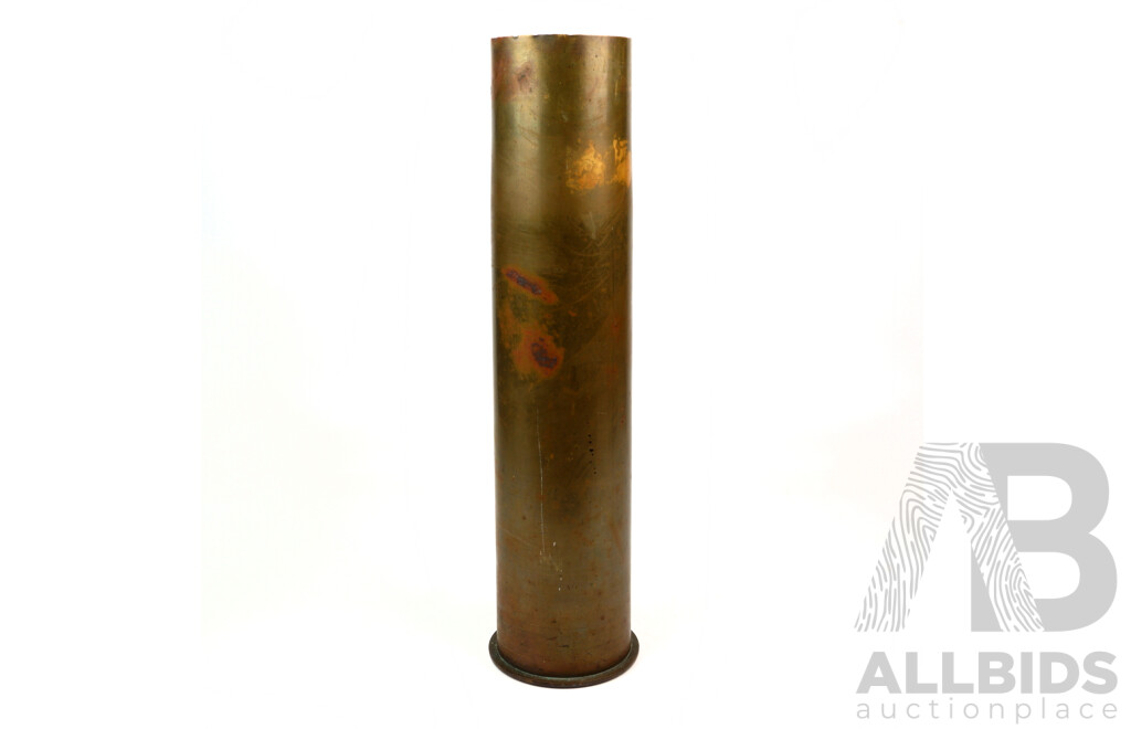 Antique Large Brass German Artillery Shell, 1917 by Patron Fabrik