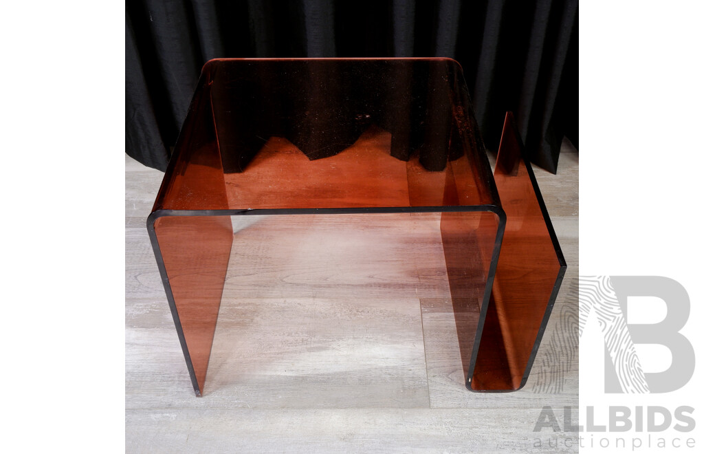 Mid Century Lucite Magazine Rack Side Table