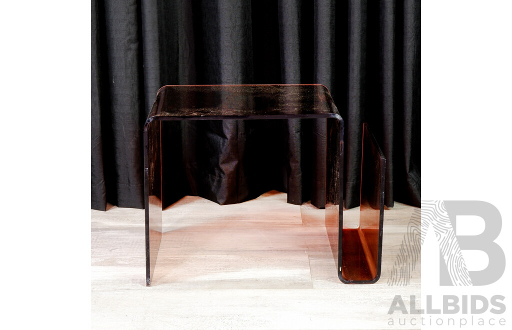 Mid Century Lucite Magazine Rack Side Table