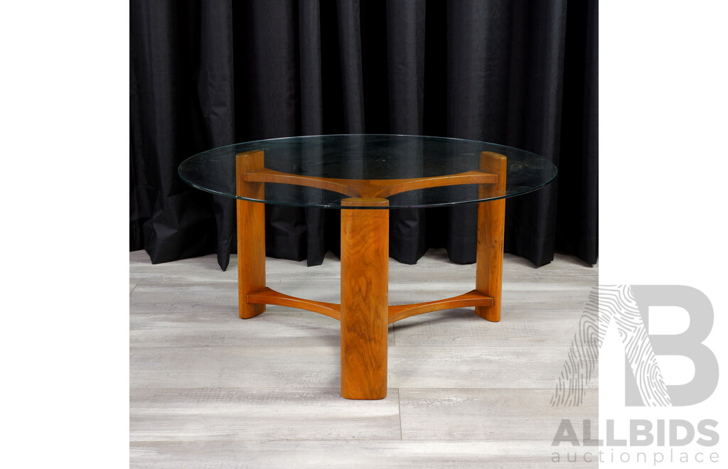 TH Brown Glass Top Fondu Table