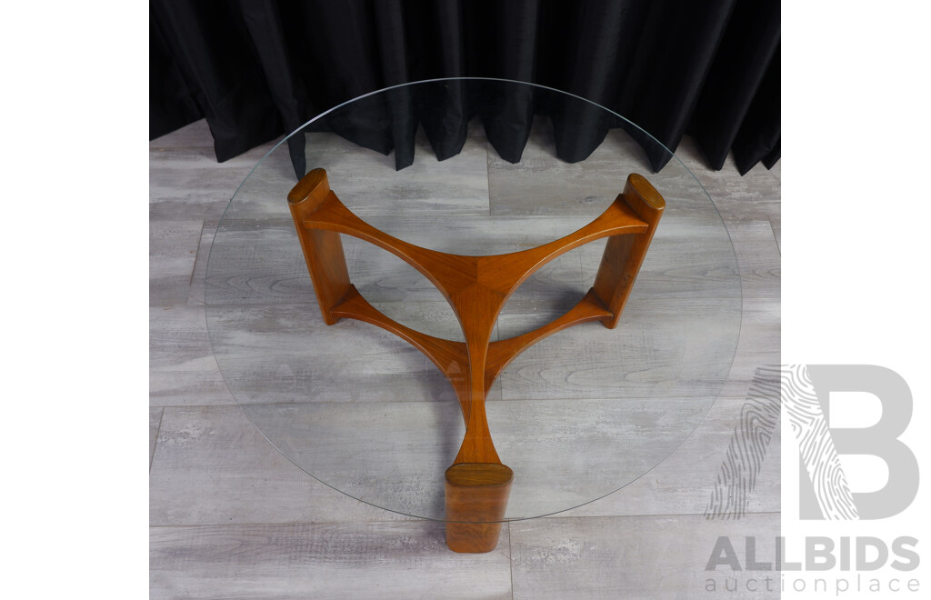 TH Brown Glass Top Fondu Table