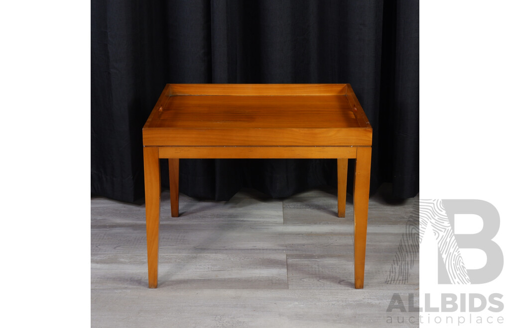 Teak Side Table with Raised Lip