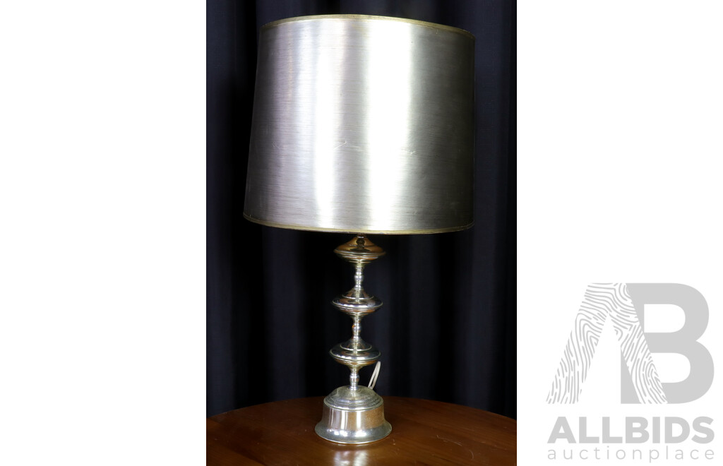 Tin Table Lamp with Large Shade