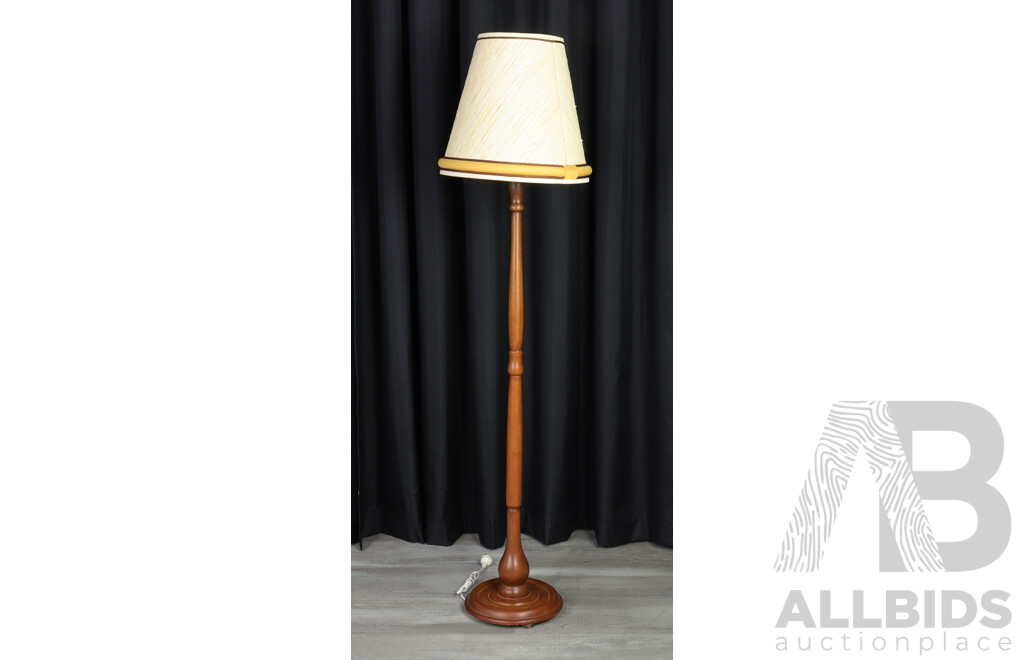 Turned Timber Floor Lamp