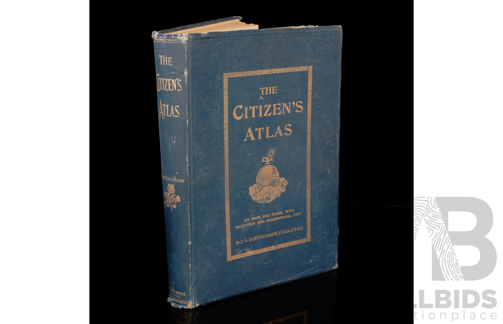 The Citizens Atlas of the World, J Bartholomew, 1898, Hardcover