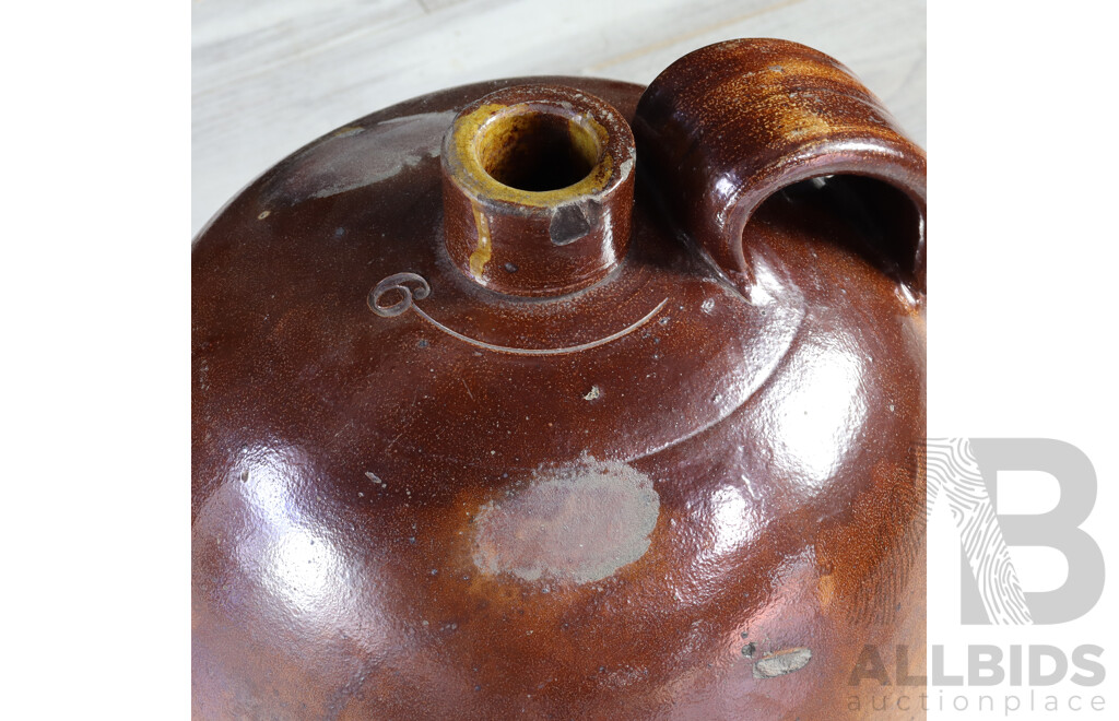 Glazed Six Gallon Earthenware Demijohn