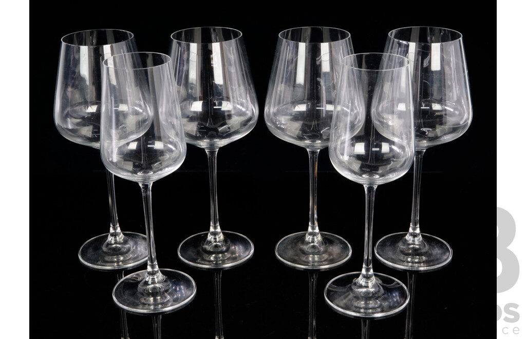 Set Four Spiegelau Red Wine Glasses Along with Two Smaller Examples