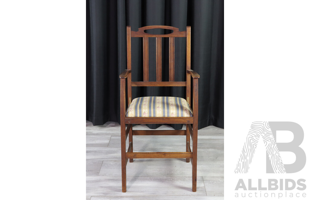 Vintage Cedar Carver with Upholstered Seat