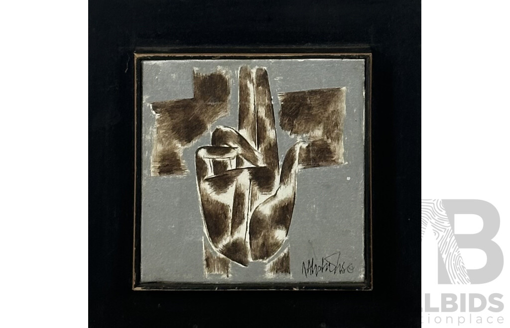 a Alphonso, (Date Unknown), Sign of Peace, Oil on Canvas, 31 x 31 cm (frame)