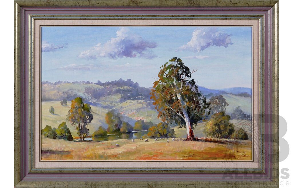 Joy Hanley, (20th Century, Australian, 1917-), Beautiful Naas Valley, Oil on Canvas, 62 x 87 cm (frame)