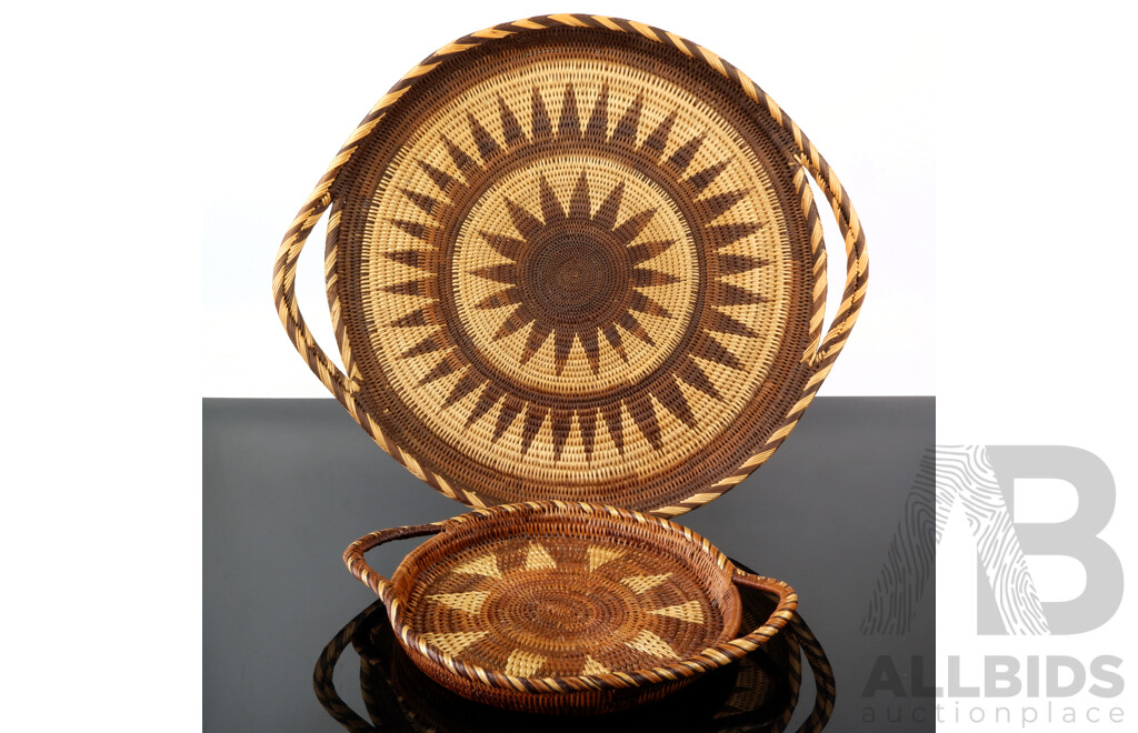 Two Hand Woven PNG Fibre Trays