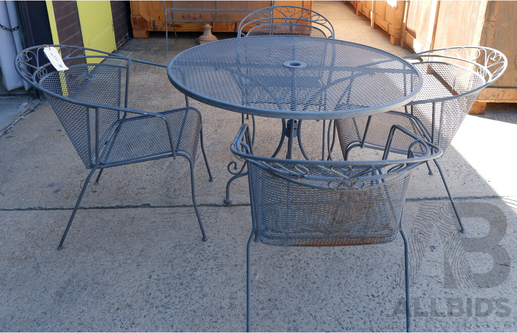 Outdoor Wrought Iron Table and Chairs